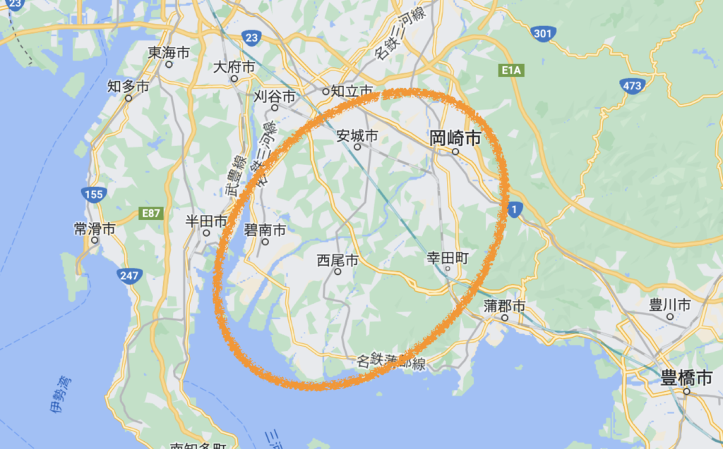 訪問エリアの地図